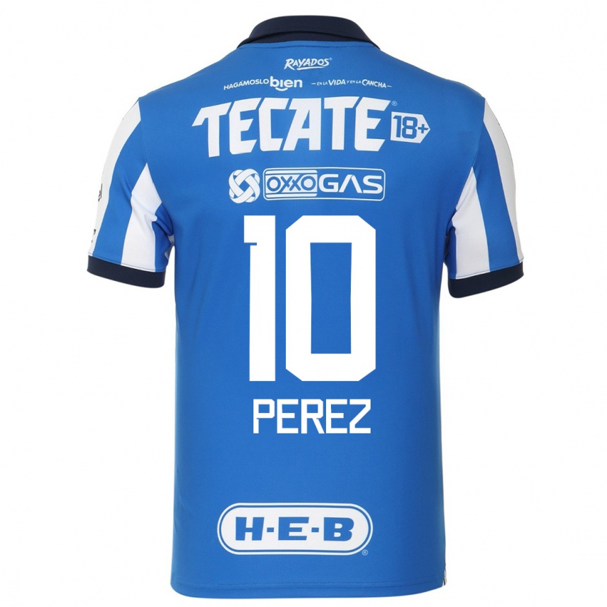 Mujer Fútbol Camiseta Nicole Perez #10 Azul Blanco 1ª Equipación 2023/24