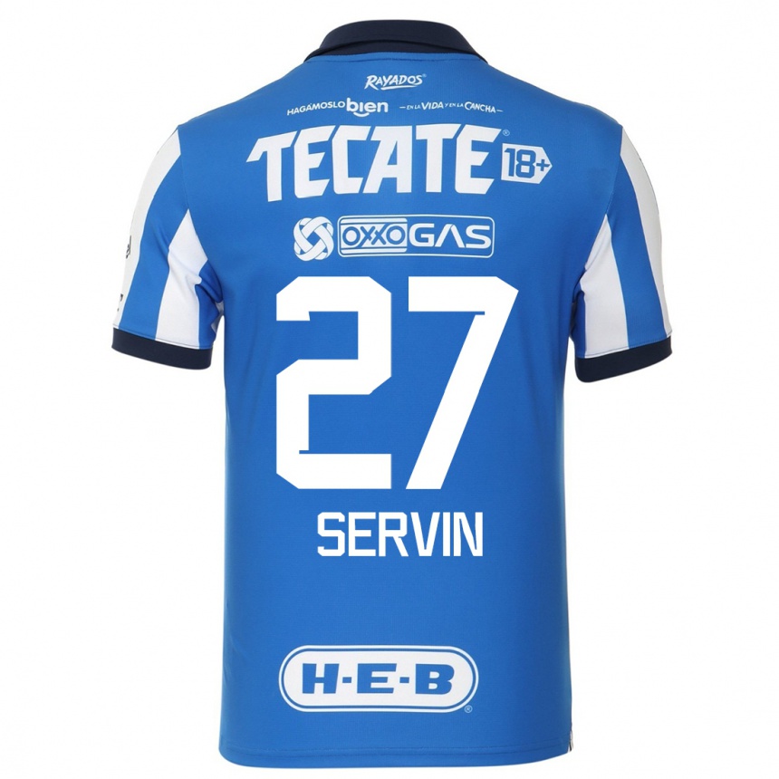 Mujer Fútbol Camiseta Fatima Servin #27 Azul Blanco 1ª Equipación 2023/24
