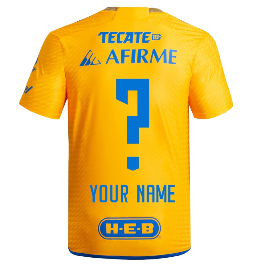 Mujer Fútbol Camiseta Su Nombre #0 Amarillo 1ª Equipación 2023/24