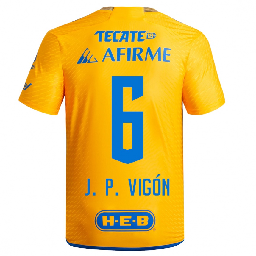 Mujer Fútbol Camiseta Juan Pablo Vigon #6 Amarillo 1ª Equipación 2023/24