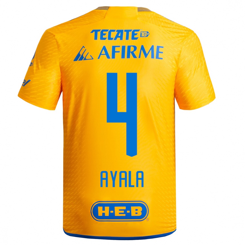 Mujer Fútbol Camiseta Hugo Ayala #4 Amarillo 1ª Equipación 2023/24