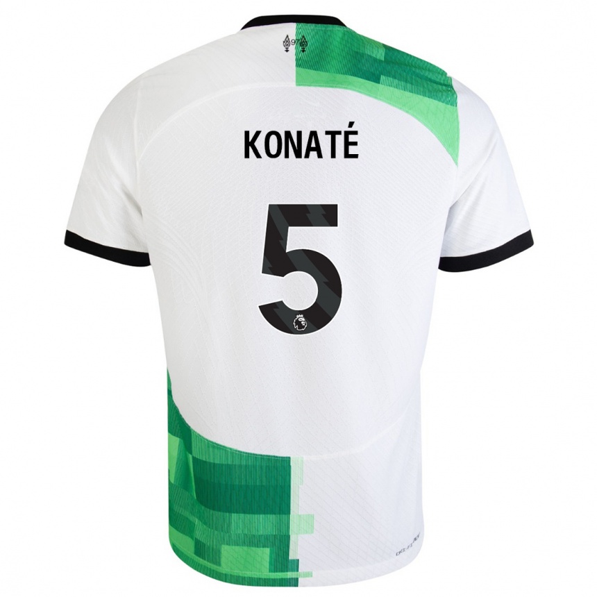 Mujer Fútbol Camiseta Ibrahima Konate #5 Blanco Verde 2ª Equipación 2023/24