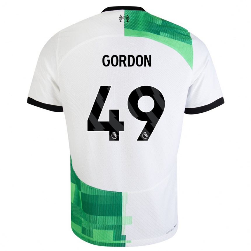 Mujer Fútbol Camiseta Kaide Gordon #49 Blanco Verde 2ª Equipación 2023/24