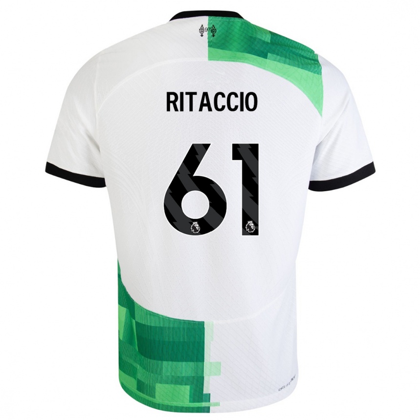 Mujer Fútbol Camiseta Matteo Ritaccio #61 Blanco Verde 2ª Equipación 2023/24