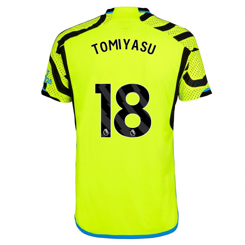 Mujer Fútbol Camiseta Takehiro Tomiyasu #18 Amarillo 2ª Equipación 2023/24