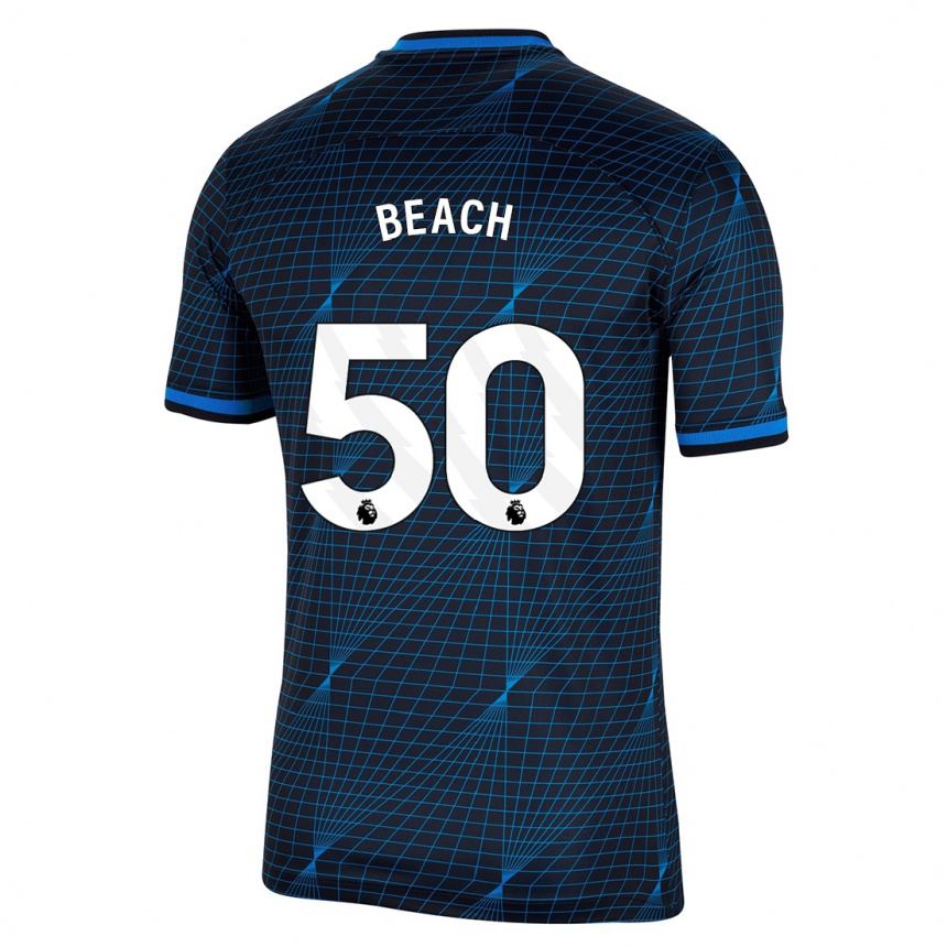 Mujer Fútbol Camiseta Eddie Beach #50 Azul Oscuro 2ª Equipación 2023/24