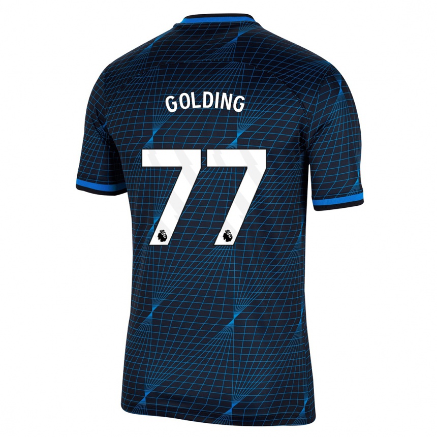 Mujer Fútbol Camiseta Michael Golding #77 Azul Oscuro 2ª Equipación 2023/24