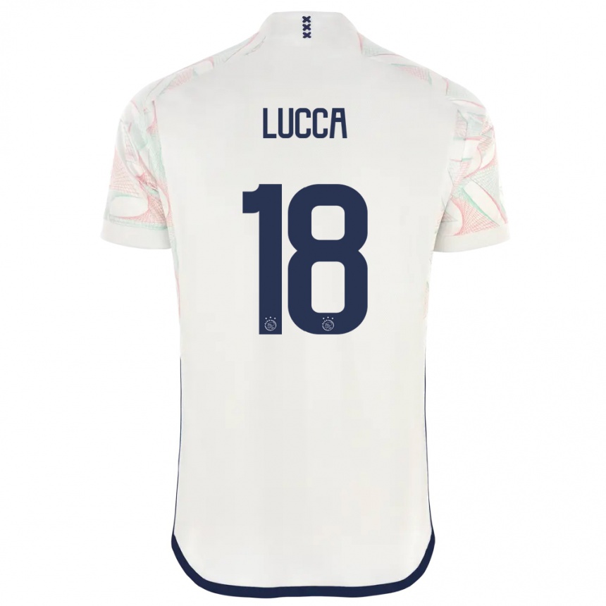 Mujer Fútbol Camiseta Lorenzo Lucca #18 Blanco 2ª Equipación 2023/24