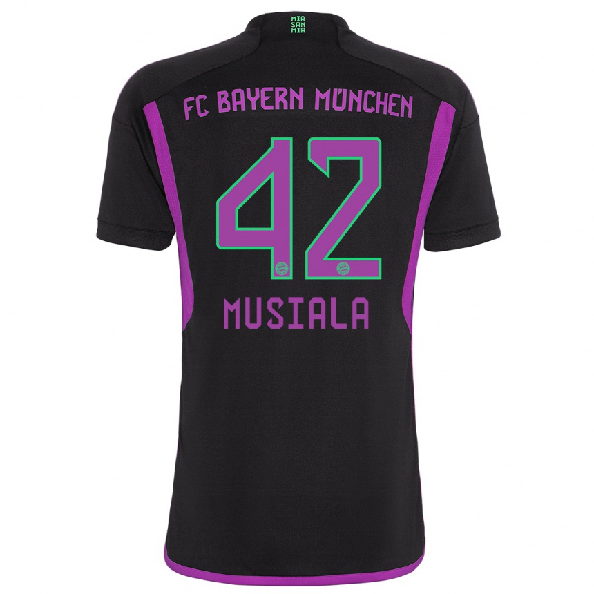 Mujer Fútbol Camiseta Jamal Musiala #42 Negro 2ª Equipación 2023/24