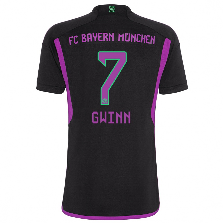 Mujer Fútbol Camiseta Giulia Gwinn #7 Negro 2ª Equipación 2023/24