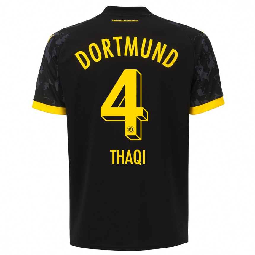 Mujer Fútbol Camiseta Albin Thaqi #4 Negro 2ª Equipación 2023/24