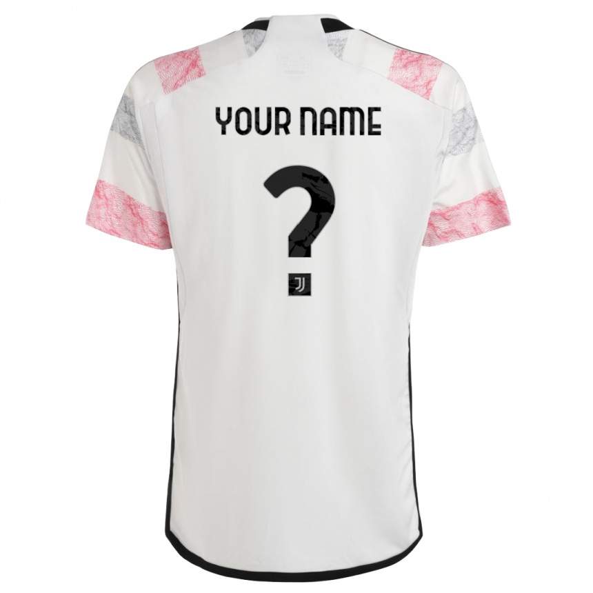 Mujer Fútbol Camiseta Su Nombre #0 Blanco Rosa 2ª Equipación 2023/24