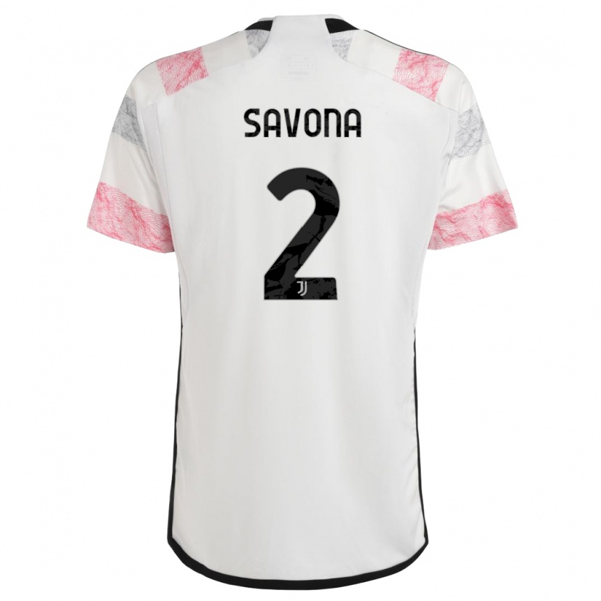 Mujer Fútbol Camiseta Nicolo Savona #2 Blanco Rosa 2ª Equipación 2023/24