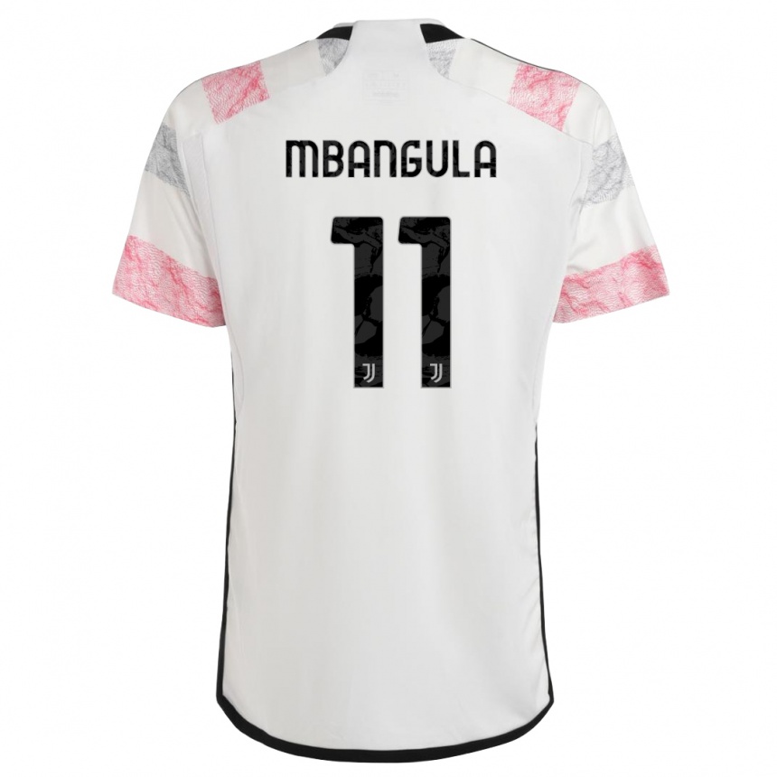 Mujer Fútbol Camiseta Samuel Mbangula #11 Blanco Rosa 2ª Equipación 2023/24