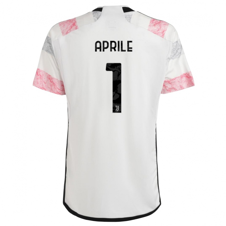 Mujer Fútbol Camiseta Roberta Aprile #1 Blanco Rosa 2ª Equipación 2023/24