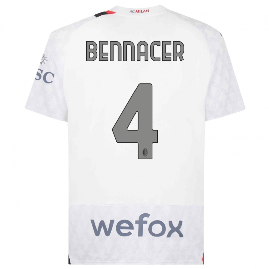 Mujer Fútbol Camiseta Ismael Bennacer #4 Blanco 2ª Equipación 2023/24