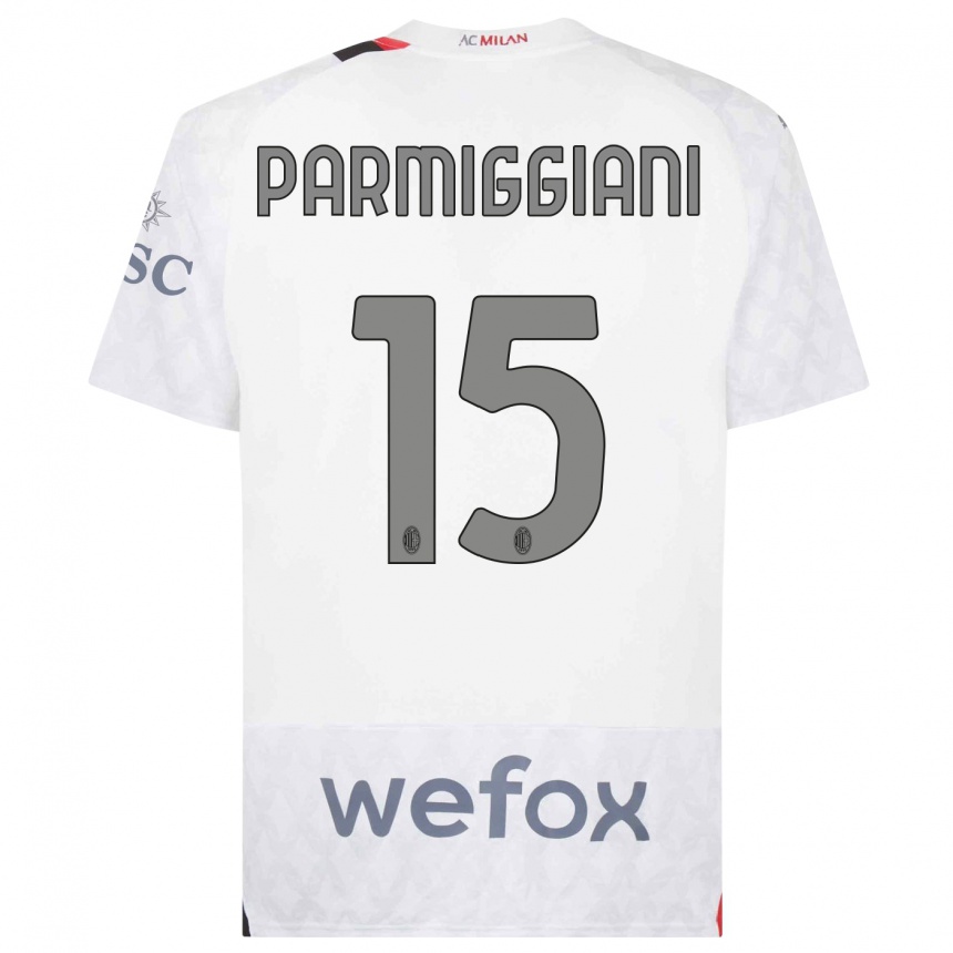 Mujer Fútbol Camiseta Pietro Parmiggiani #15 Blanco 2ª Equipación 2023/24