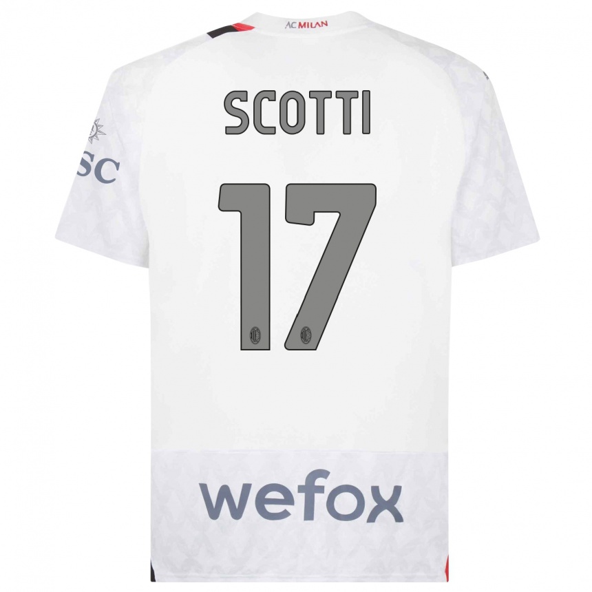 Mujer Fútbol Camiseta Filippo Scotti #17 Blanco 2ª Equipación 2023/24