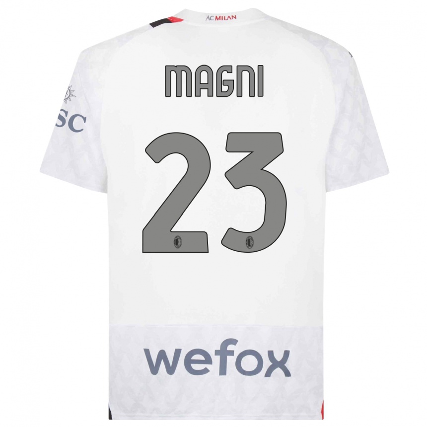 Mujer Fútbol Camiseta Vittorio Magni #23 Blanco 2ª Equipación 2023/24