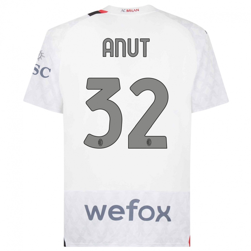 Mujer Fútbol Camiseta Niccolo Anut #32 Blanco 2ª Equipación 2023/24