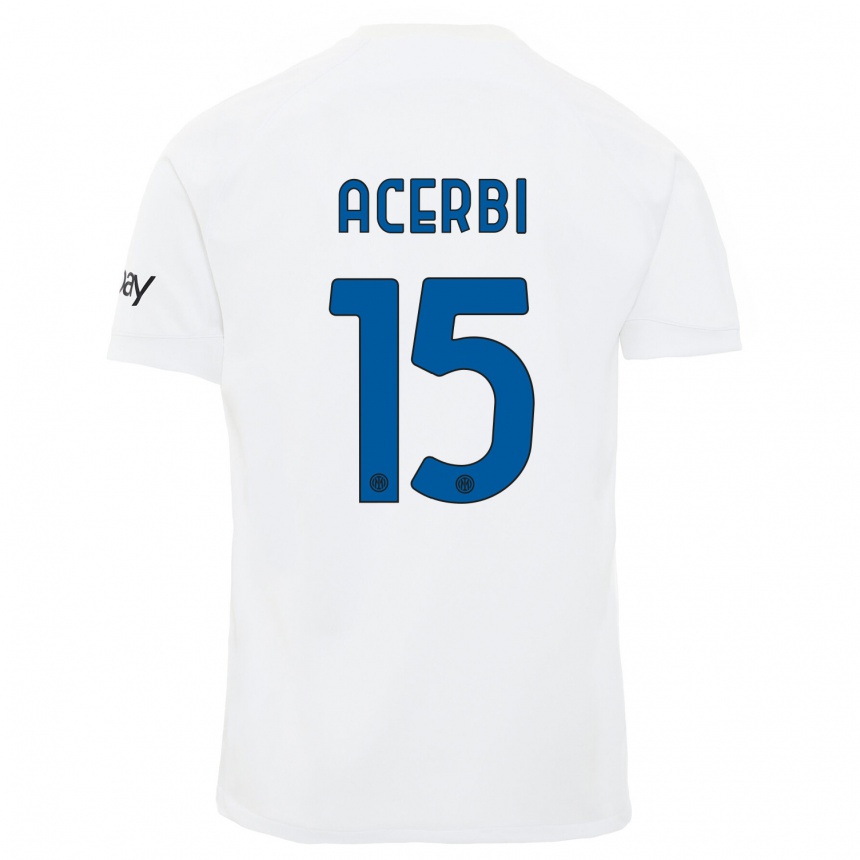 Mujer Fútbol Camiseta Francesco Acerbi #15 Blanco 2ª Equipación 2023/24