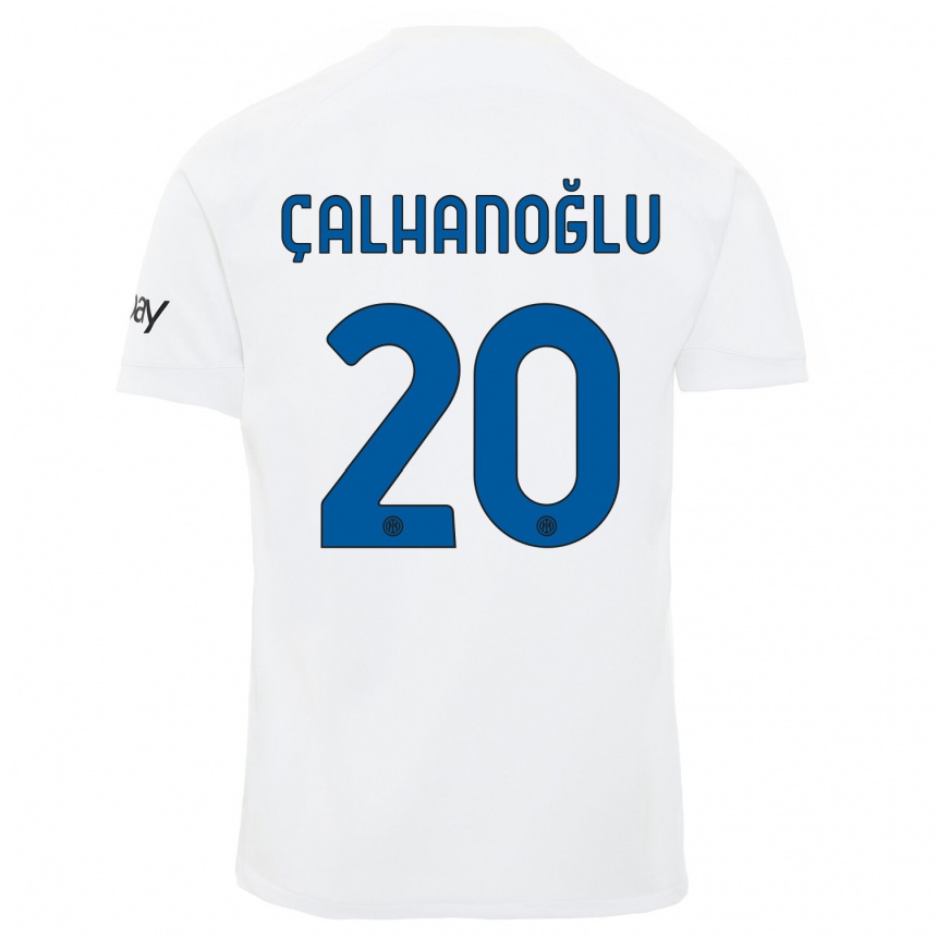 Mujer Fútbol Camiseta Hakan Calhanoglu #20 Blanco 2ª Equipación 2023/24