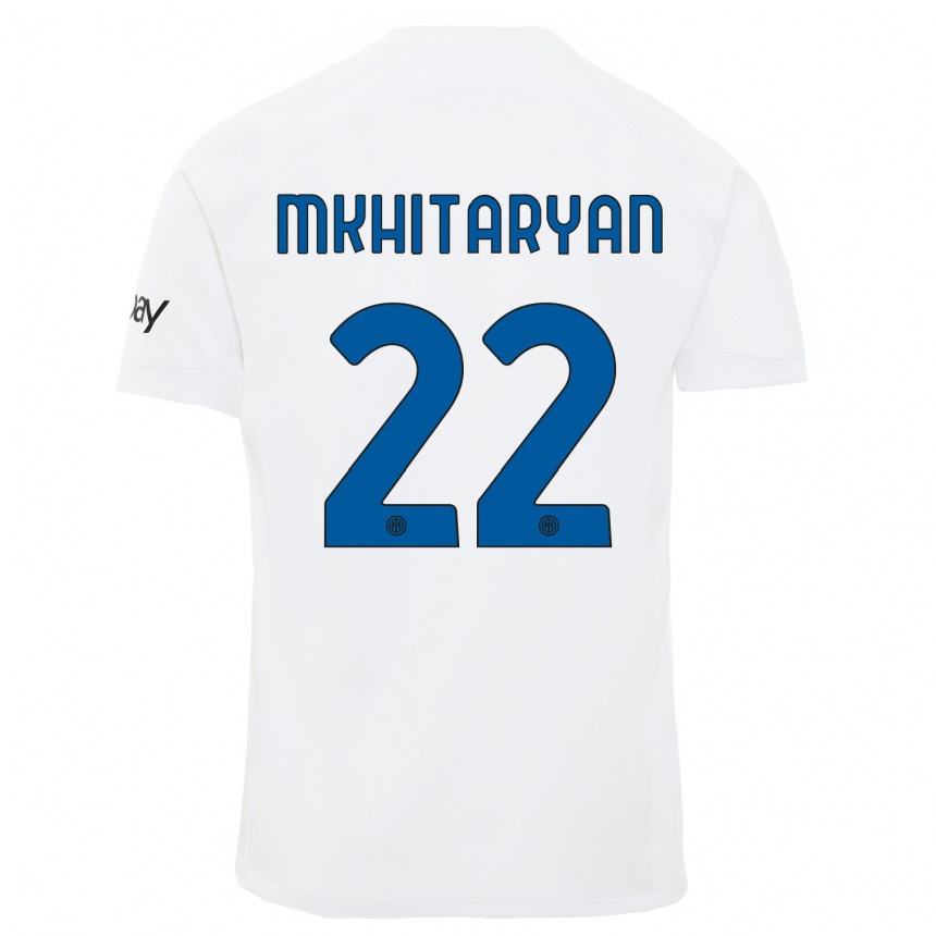 Mujer Fútbol Camiseta Henrikh Mkhitaryan #22 Blanco 2ª Equipación 2023/24