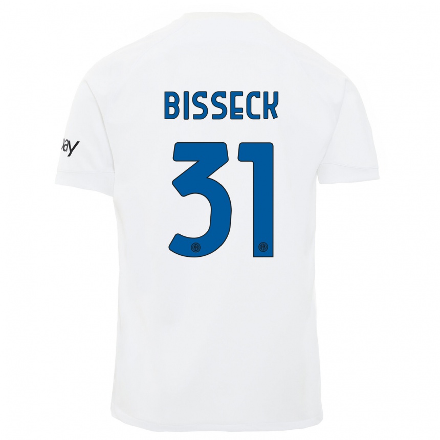 Mujer Fútbol Camiseta Yann Bisseck #31 Blanco 2ª Equipación 2023/24