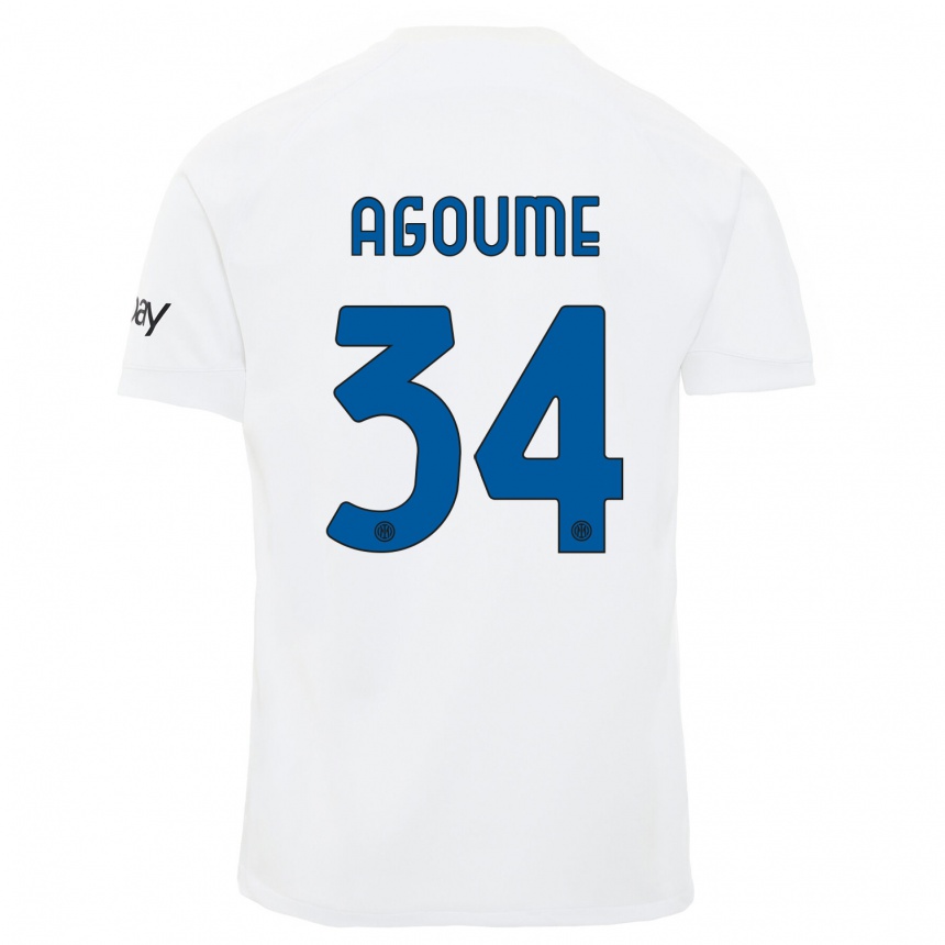 Mujer Fútbol Camiseta Lucien Agoume #34 Blanco 2ª Equipación 2023/24