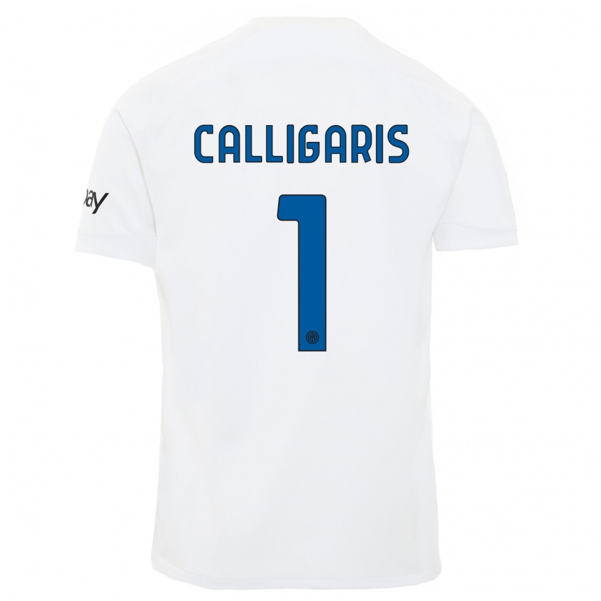 Mujer Fútbol Camiseta Alessandro Calligaris #1 Blanco 2ª Equipación 2023/24