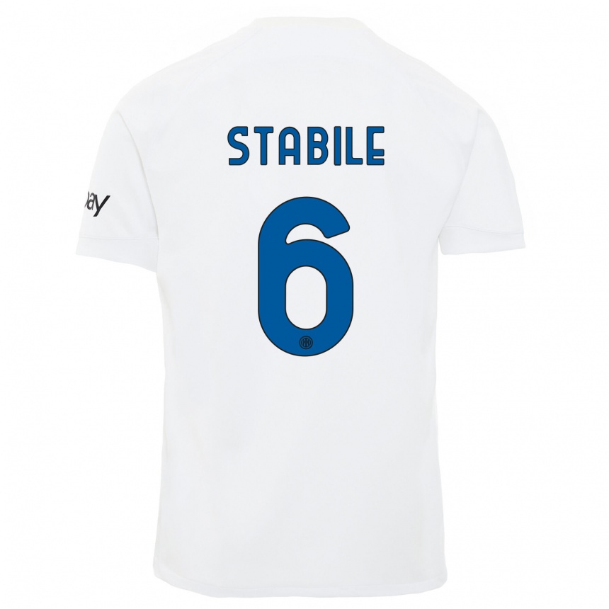 Mujer Fútbol Camiseta Giacomo Stabile #6 Blanco 2ª Equipación 2023/24