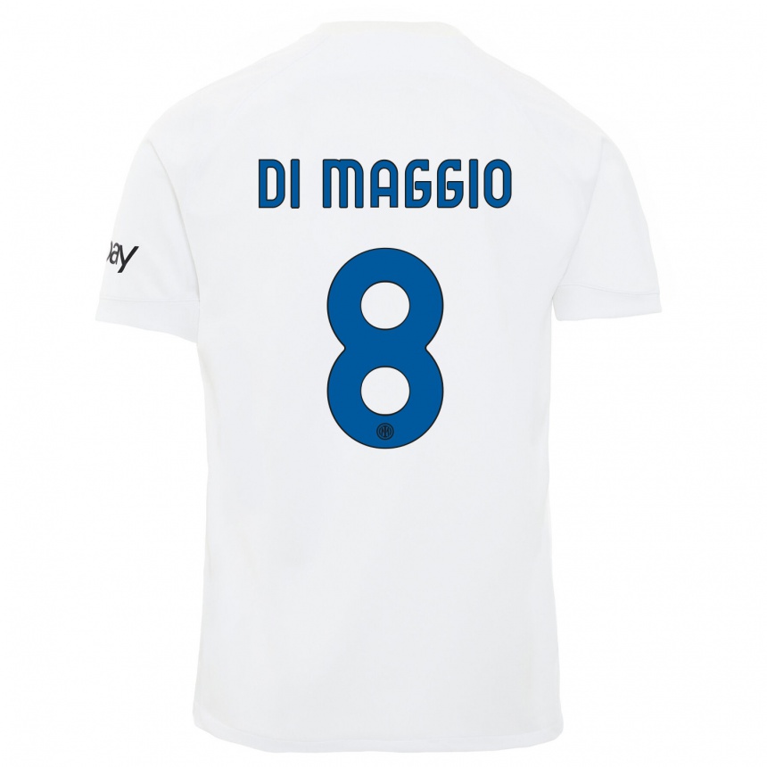 Mujer Fútbol Camiseta Luca Di Maggio #8 Blanco 2ª Equipación 2023/24