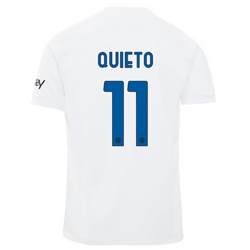 Mujer Fútbol Camiseta Daniele Quieto #11 Blanco 2ª Equipación 2023/24