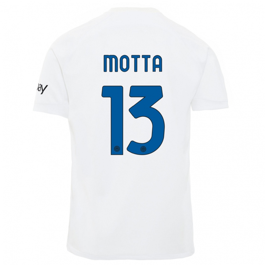 Mujer Fútbol Camiseta Matteo Motta #13 Blanco 2ª Equipación 2023/24