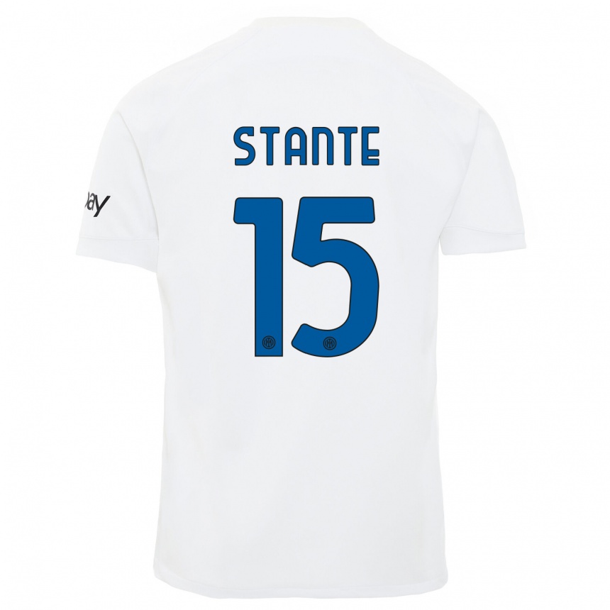 Mujer Fútbol Camiseta Francesco Stante #15 Blanco 2ª Equipación 2023/24