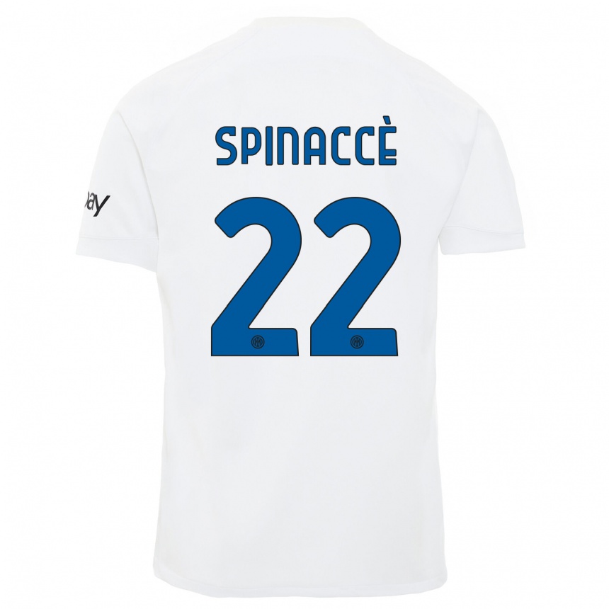 Mujer Fútbol Camiseta Matteo Spinaccè #22 Blanco 2ª Equipación 2023/24