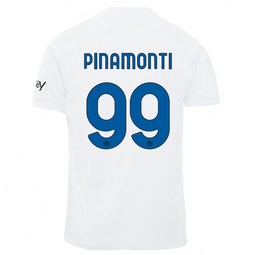 Mujer Fútbol Camiseta Andrea Pinamonti #99 Blanco 2ª Equipación 2023/24