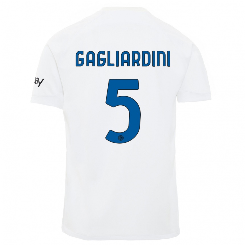 Mujer Fútbol Camiseta Roberto Gagliardini #5 Blanco 2ª Equipación 2023/24