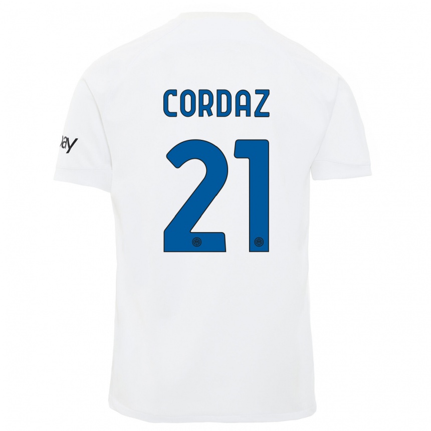 Mujer Fútbol Camiseta Alex Cordaz #21 Blanco 2ª Equipación 2023/24