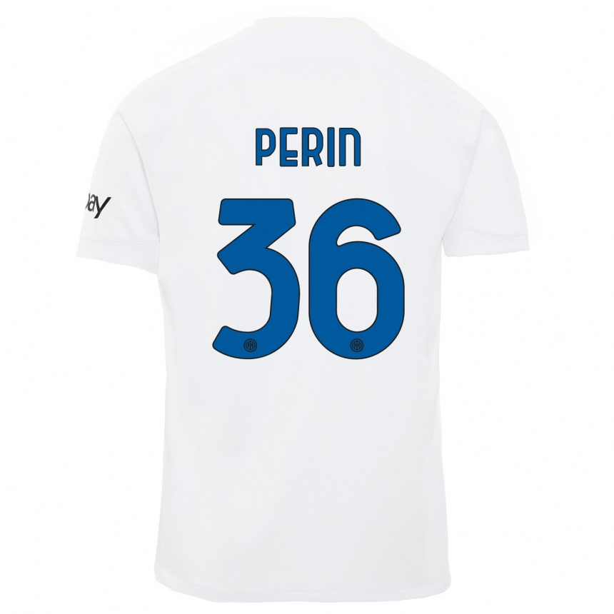 Mujer Fútbol Camiseta Nicolo Perin #36 Blanco 2ª Equipación 2023/24