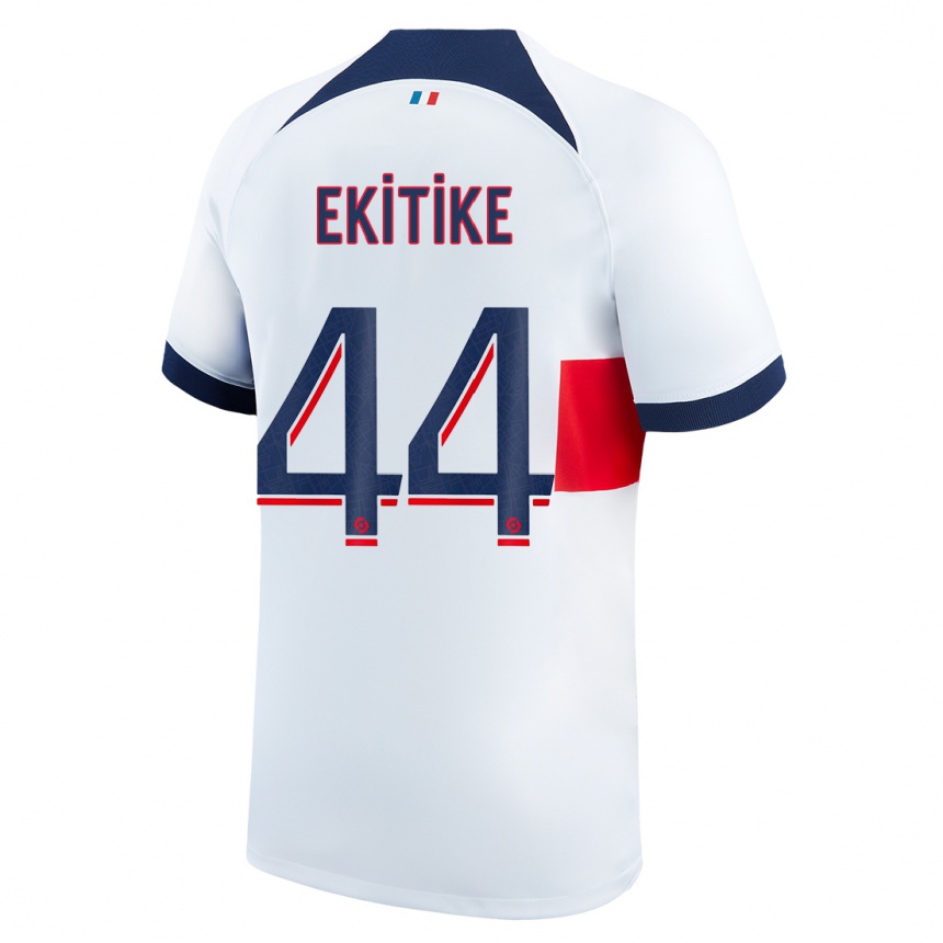 Mujer Fútbol Camiseta Hugo Ekitike #44 Blanco 2ª Equipación 2023/24