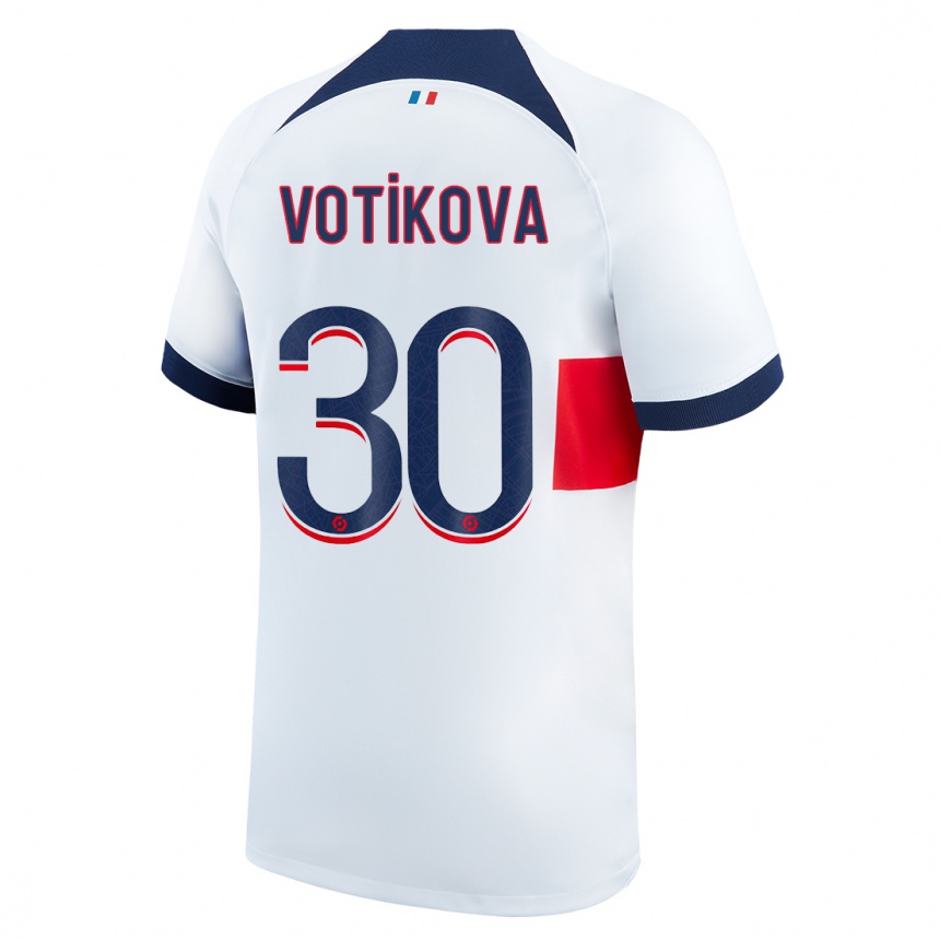 Mujer Fútbol Camiseta Barbora Votikova #30 Blanco 2ª Equipación 2023/24