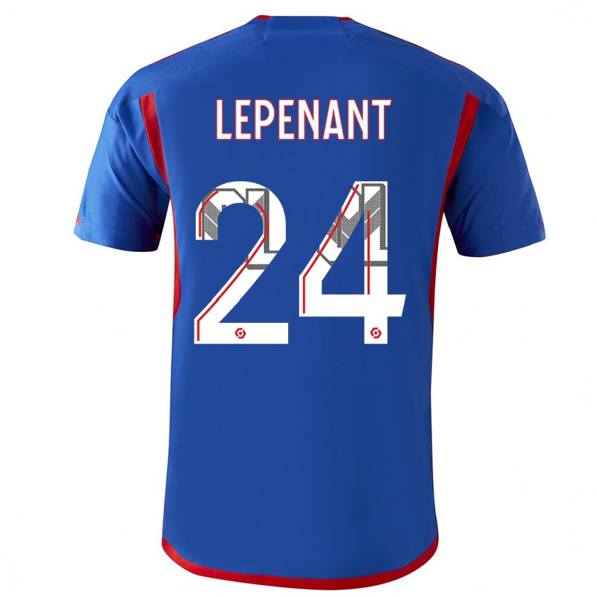 Mujer Fútbol Camiseta Johann Lepenant #24 Azul Rojo 2ª Equipación 2023/24