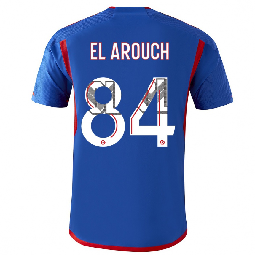 Mujer Fútbol Camiseta Mohamed El Arouch #84 Azul Rojo 2ª Equipación 2023/24