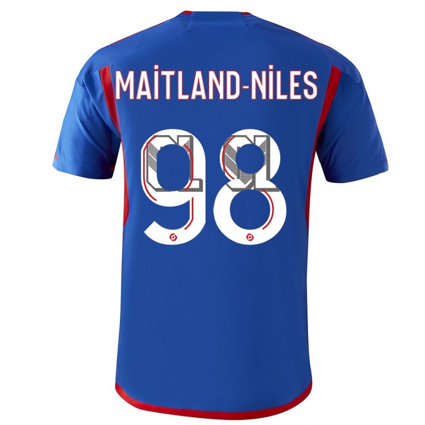 Mujer Fútbol Camiseta Ainsley Maitland-Niles #98 Azul Rojo 2ª Equipación 2023/24
