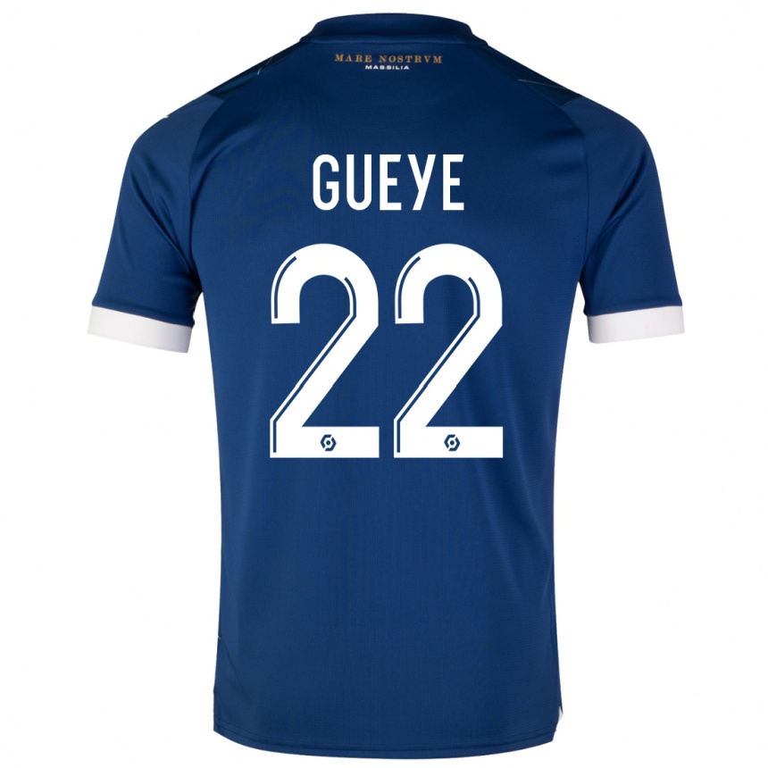 Mujer Fútbol Camiseta Pape Gueye #22 Azul Oscuro 2ª Equipación 2023/24