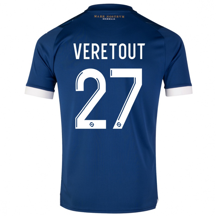 Mujer Fútbol Camiseta Jordan Veretout #27 Azul Oscuro 2ª Equipación 2023/24