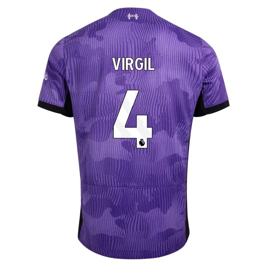 Mujer Fútbol Camiseta Virgil Van Dijk #4 Púrpura Equipación Tercera 2023/24