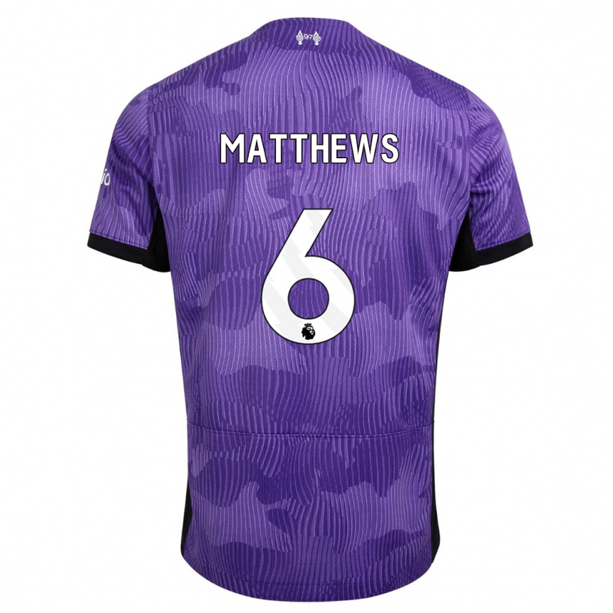 Mujer Fútbol Camiseta Jasmine Matthews #6 Púrpura Equipación Tercera 2023/24