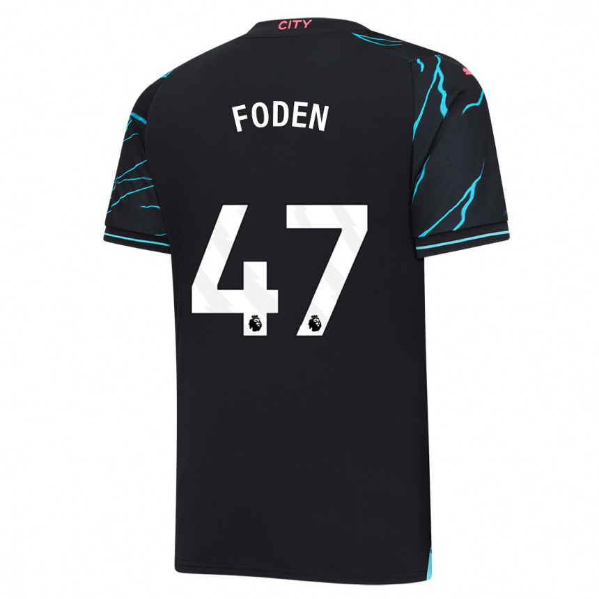 Mujer Fútbol Camiseta Phil Foden #47 Azul Oscuro Equipación Tercera 2023/24